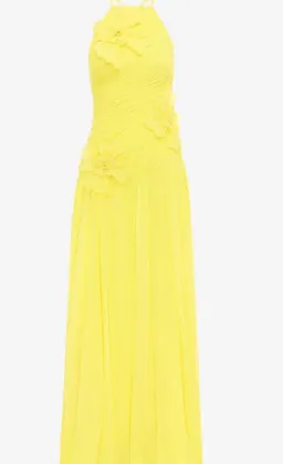 Leo Lin Amaya Floral Applique Gown in Sunshine Size 8 for rent on The Volte - image 1