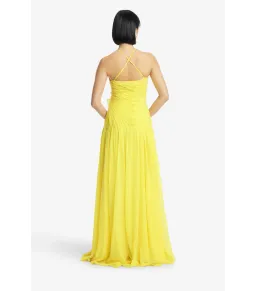 Leo Lin Amya Floral Appliqué Maxi Gown in Sunshine Size AU 10 for rent on The Volte - image 3