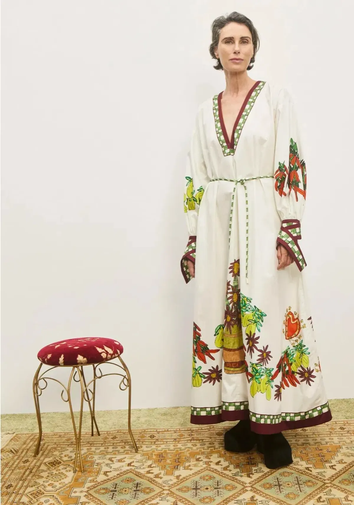 Alemais Katerina V Neck Midi Dress Size 10  for rent on The Volte - main image