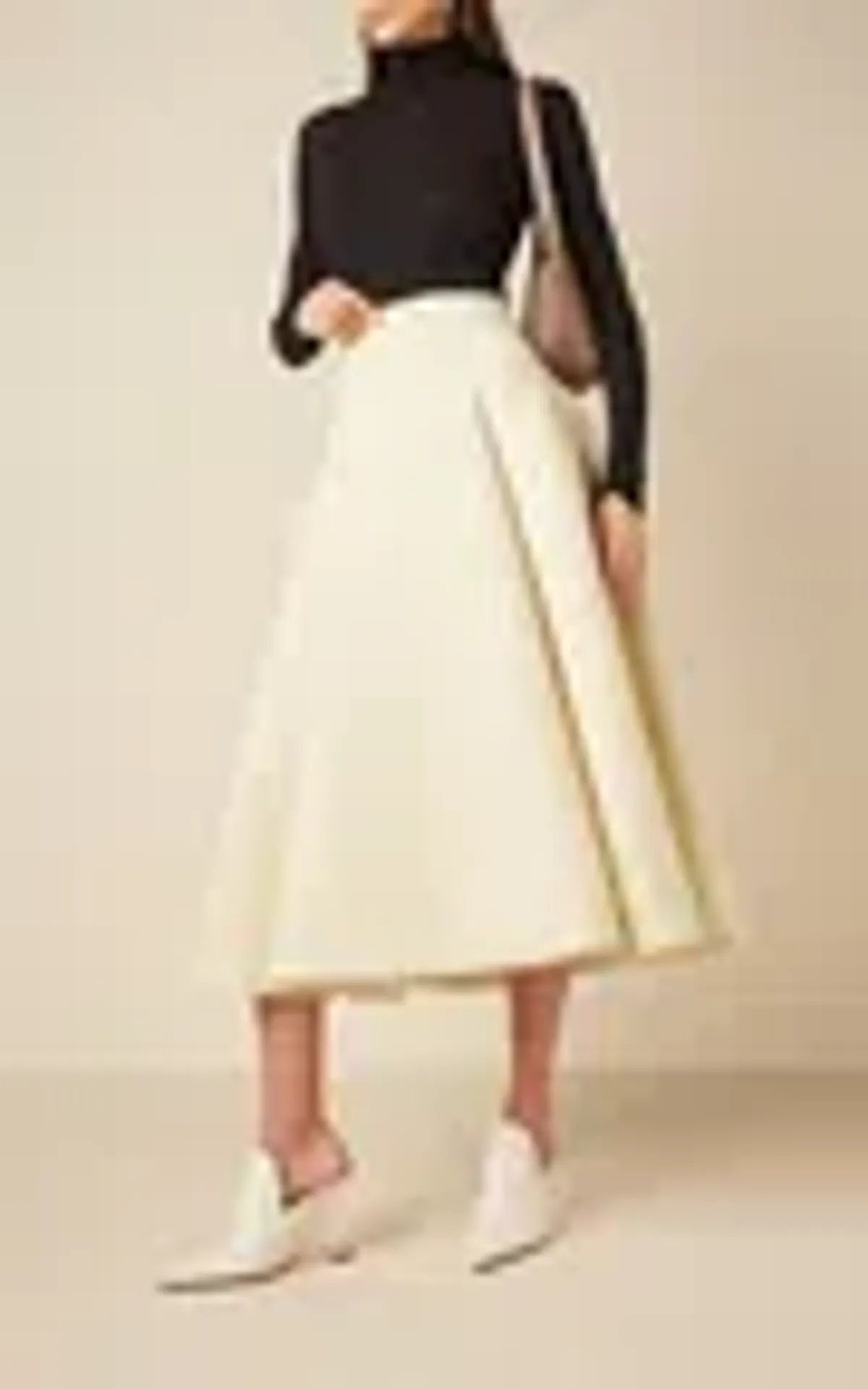 Bottega Veneta Compact-Knit Wool Midi Skirt Size 8 for rent on The Volte - main image