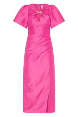 Aje Presence Twisted Midi Dress Pink Size 12 for rent on The Volte - image 5