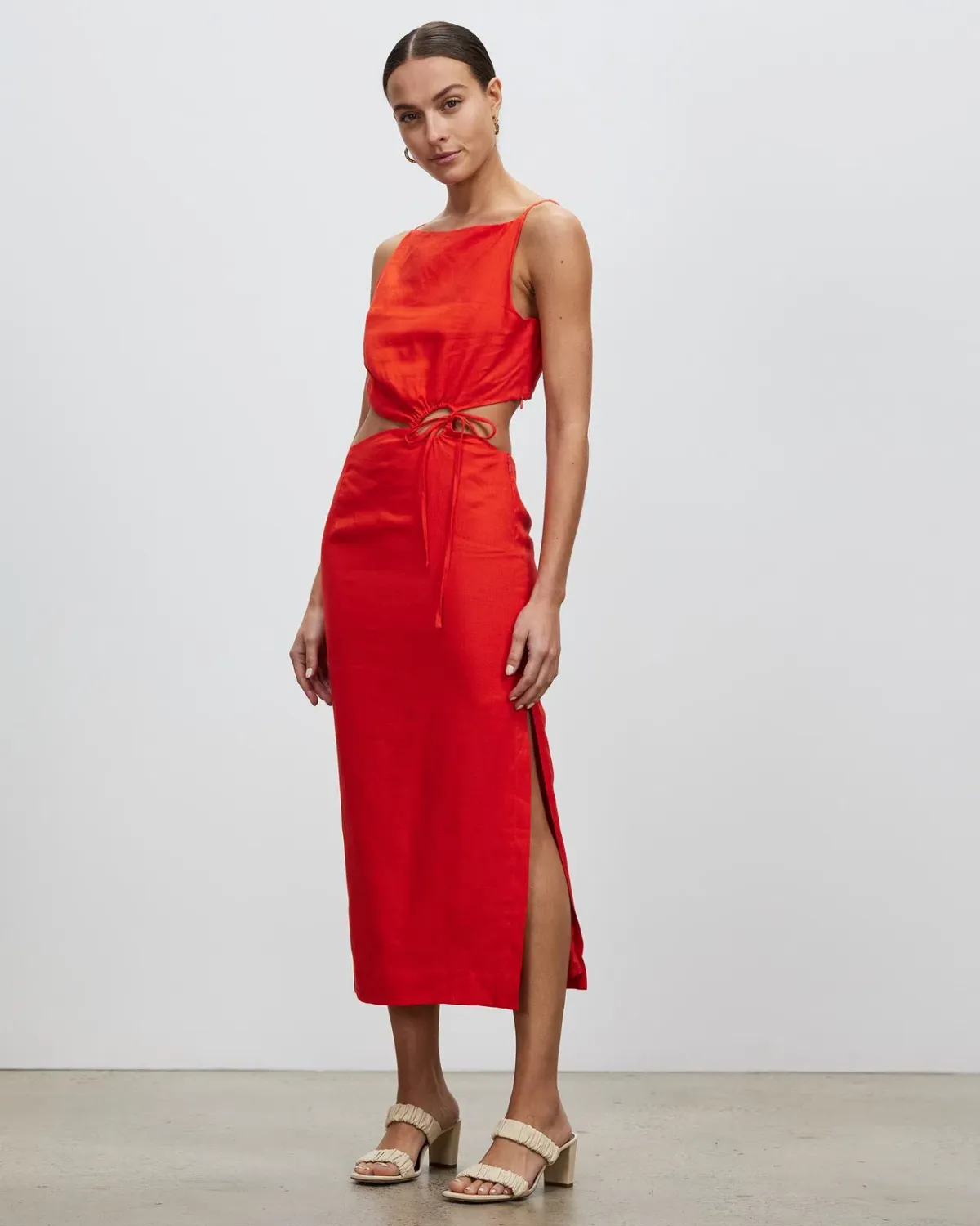 Lover Talia Midi Dress Red Size 12 for rent on The Volte - main image