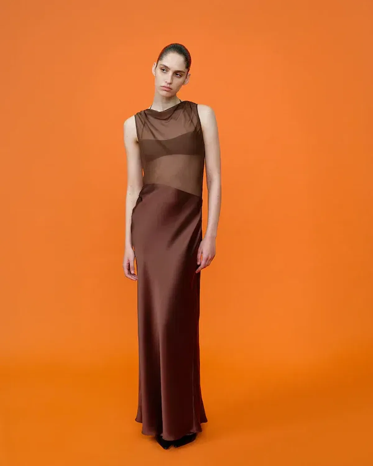 Sir the Label Luca Gown Maxi Dress in Chestnut Size 3/ AU 12 for rent on The Volte - main image