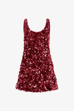 Leo Lin Elaine Mini Dress in Pink Sequin Size AU 6 for rent on The Volte - image 1
