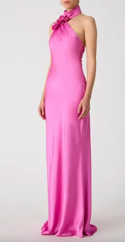 MISHA Teresa Rosette Detail Satin Gown Size 8 for rent on The Volte - image 1