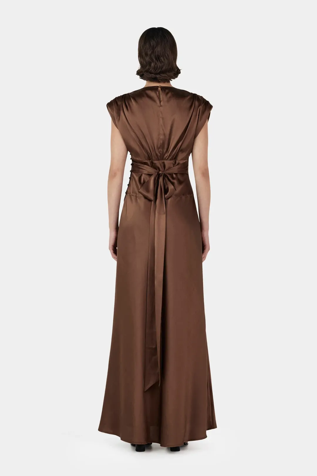 Meredith Silk Dress Biscuit for rent on The Volte - main image