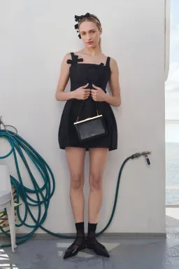 Oroton Bow Detail Mini Dress Black Size 10 for rent on The Volte - image 1