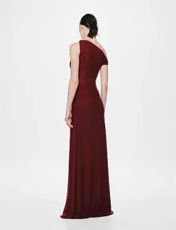 MISHA Sisal Mesh Maxi Dress Wine 8/S for rent on The Volte - image 1
