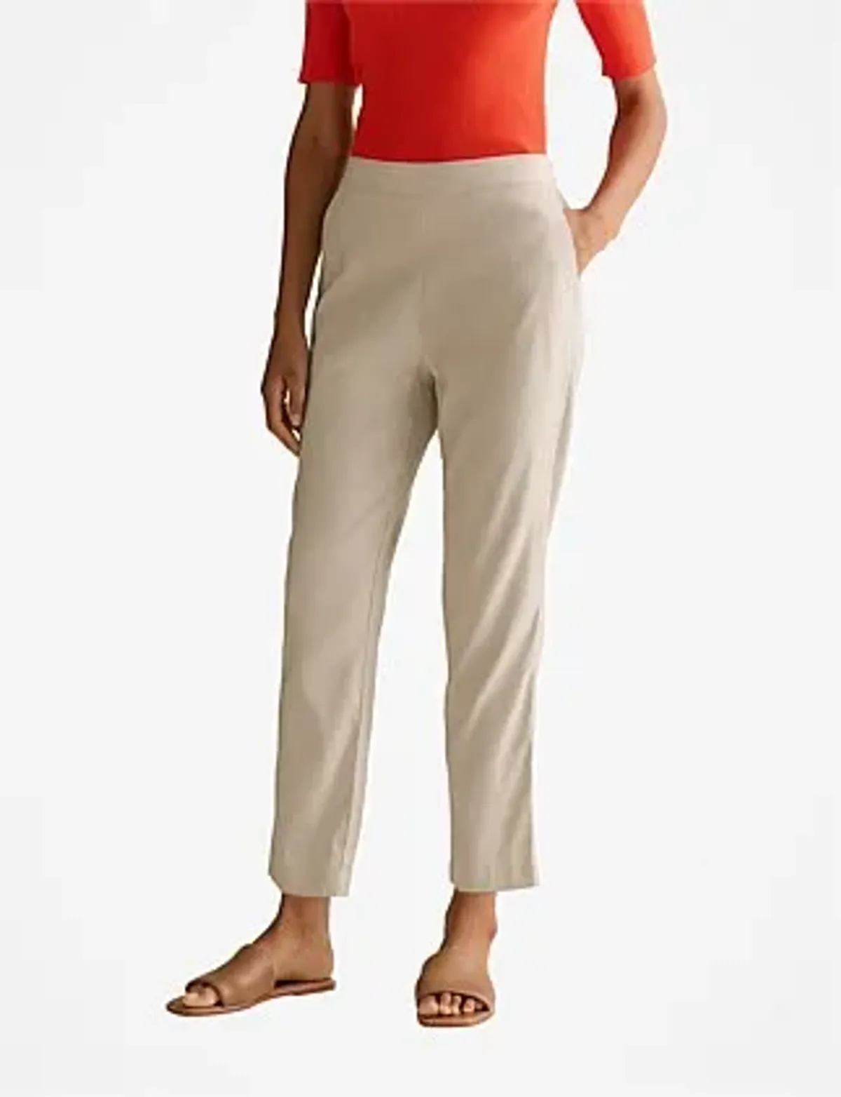 Yarn Dyed Stretch Linen Blend Pull On Pant for rent on The Volte - main image