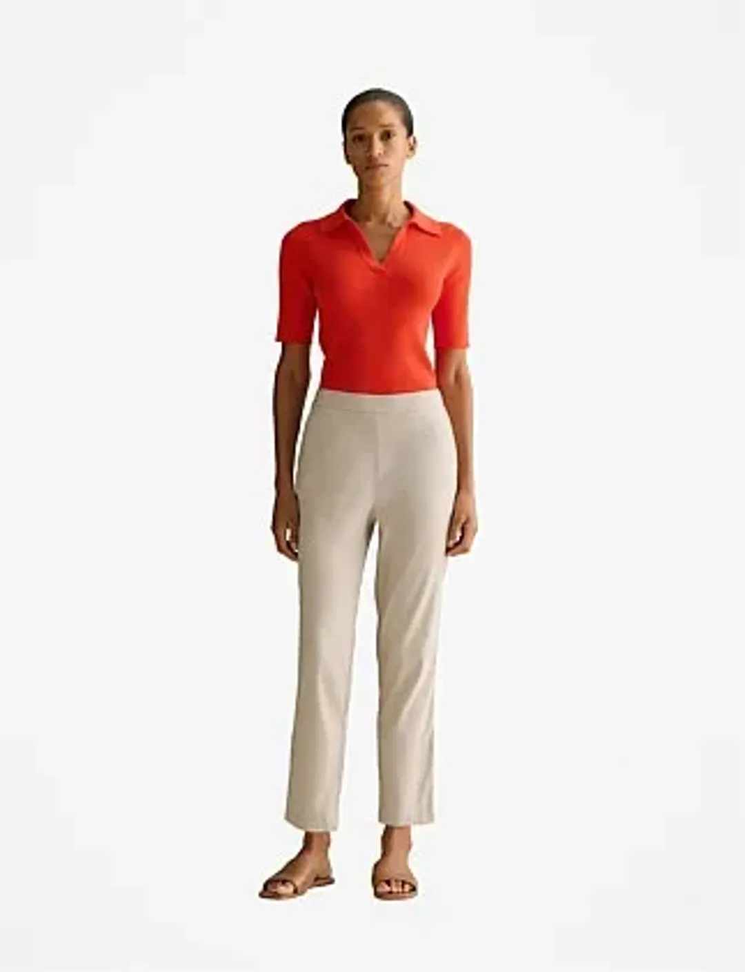 Yarn Dyed Stretch Linen Blend Pull On Pant for rent on The Volte - main image