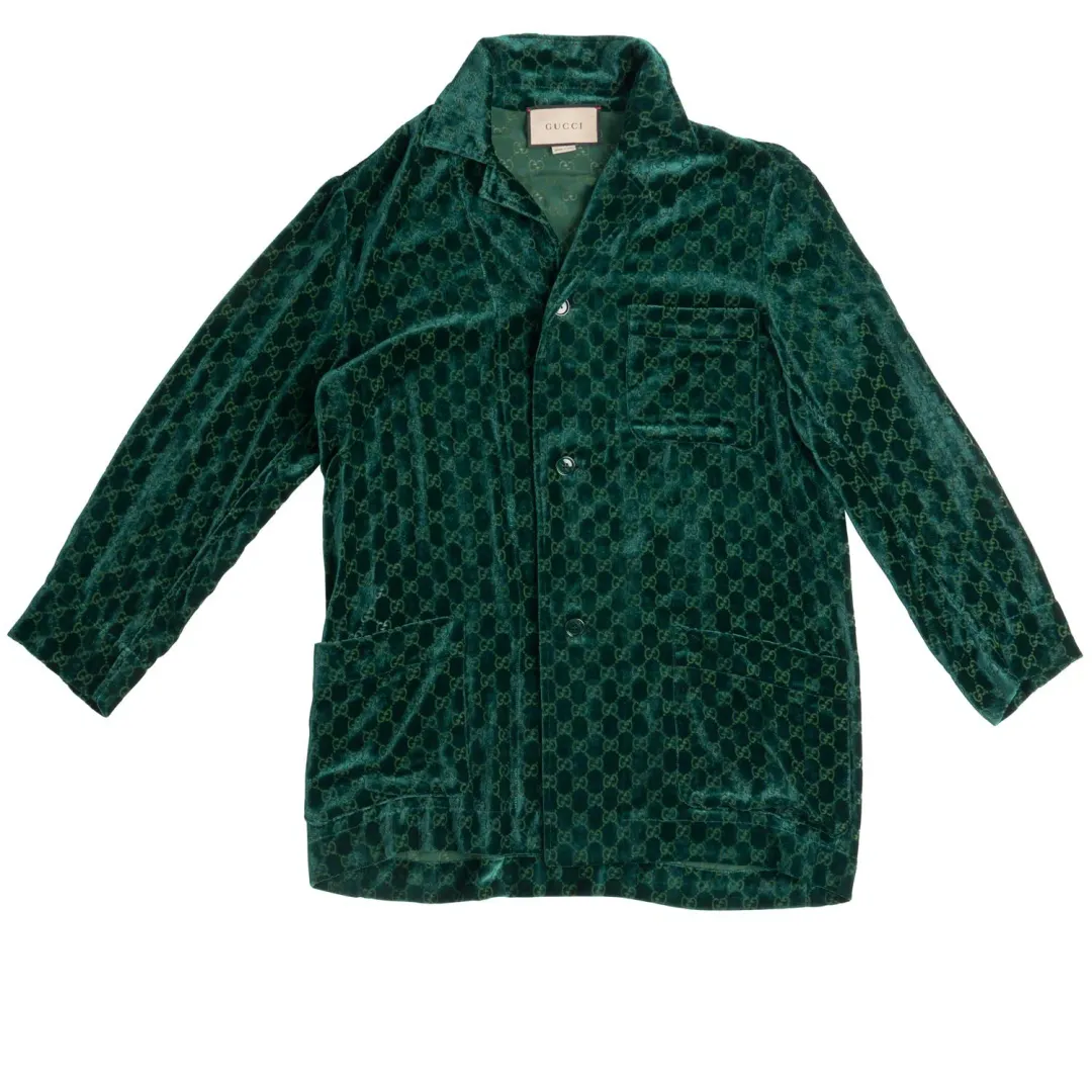 Gucci Velvet GG Monogram Set Shirt and Pants Size S for rent on The Volte - main image