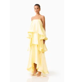Elliat Tilly Tiered Maxi Dress in Butter Yellow Size S/AU 8 for rent on The Volte - image 2