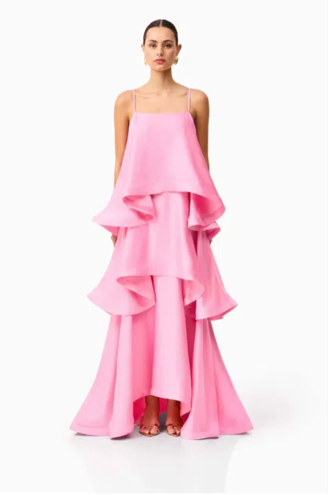 Elliatt Tilly Tiered Maxi Dress in Pink Size 8 for rent on The Volte - main image
