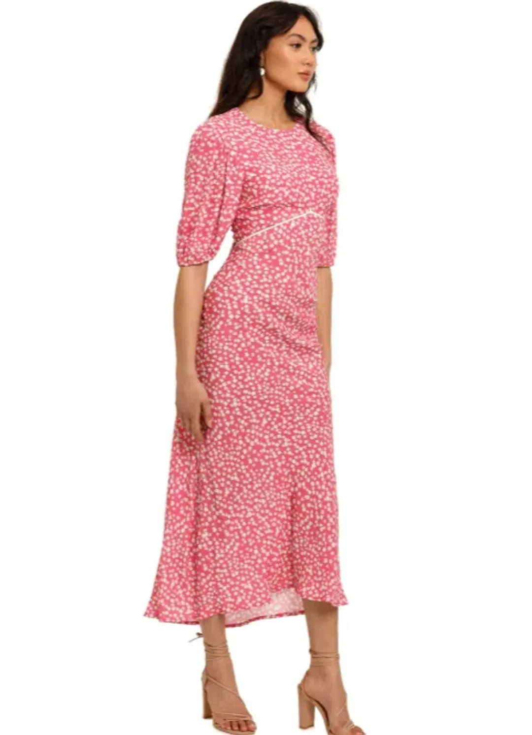 Rixo London Delilah Puff Sleeve Midi Dress Size M/AU12 for rent on The Volte - main image