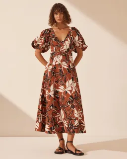 Shona Joy Emma Short Sleeve Panelled Midi Dress 14 for rent on The Volte - image 1