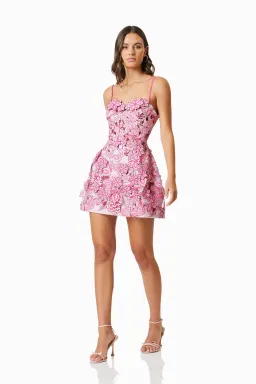 Elliatt Roseate 3D Floral Mini Dress in Pink 12 for rent on The Volte - image 3