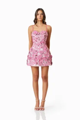 Elliatt Roseate 3D Floral Mini Dress in Pink 12 for rent on The Volte - image 1