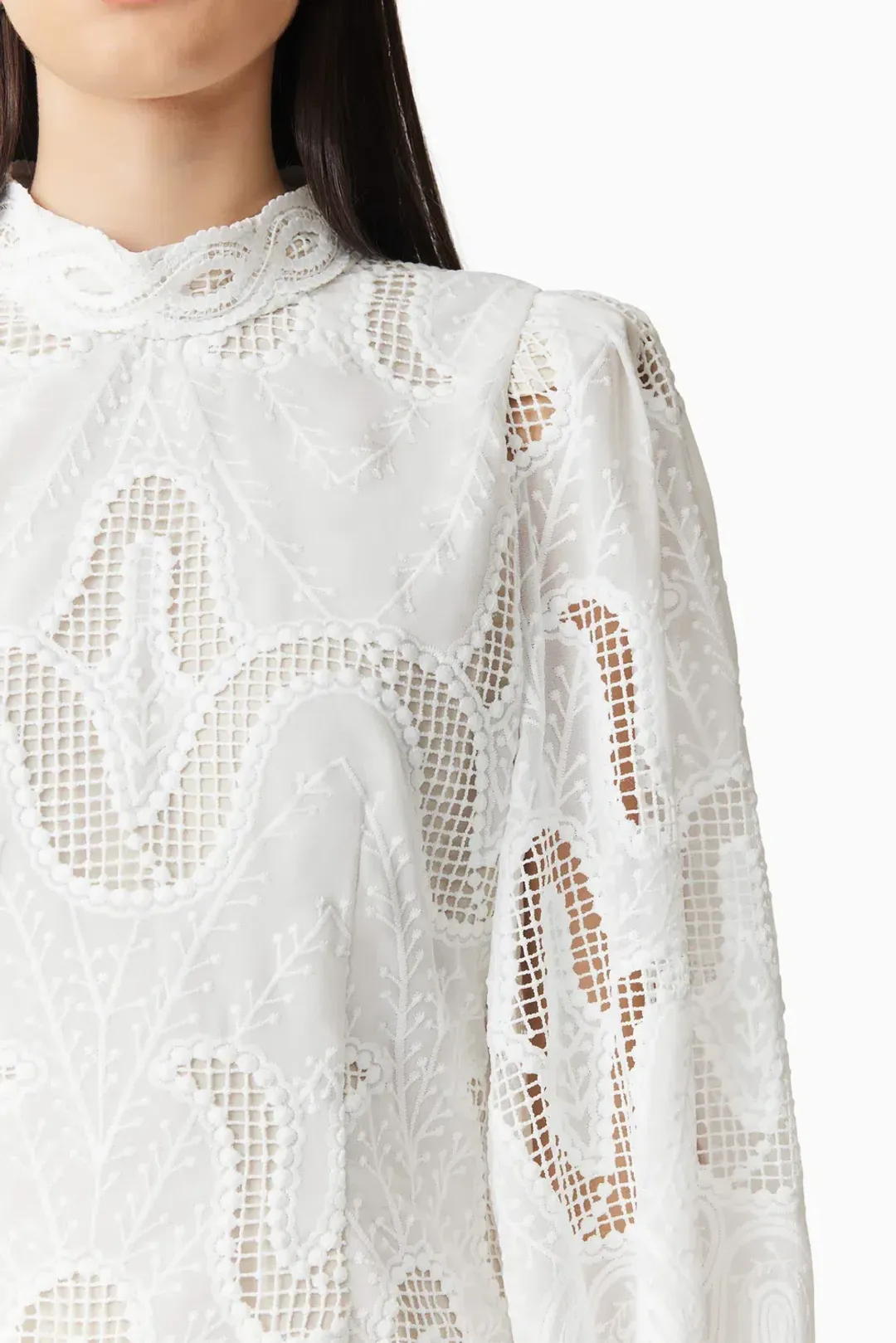 Elliatt Eliza Long Sleeve Mini Dress White Size 14 for rent on The Volte - main image