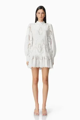 Elliatt Eliza Long Sleeve Mini Dress White Size 14 for rent on The Volte - image 1