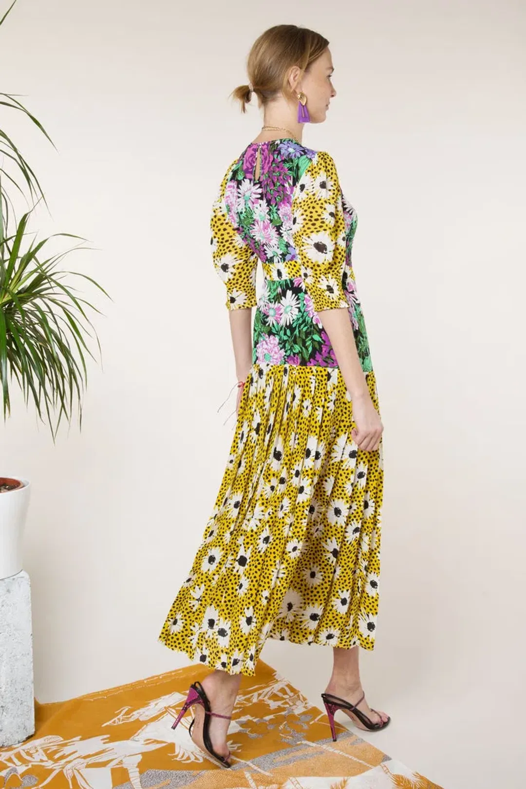 Rixo London Leopard Daisy Retro Dress Print Size 6 for rent on The Volte - main image