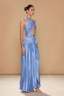 Ariana Plissé Maxi Dress Print Size 8 for rent on The Volte - image 4