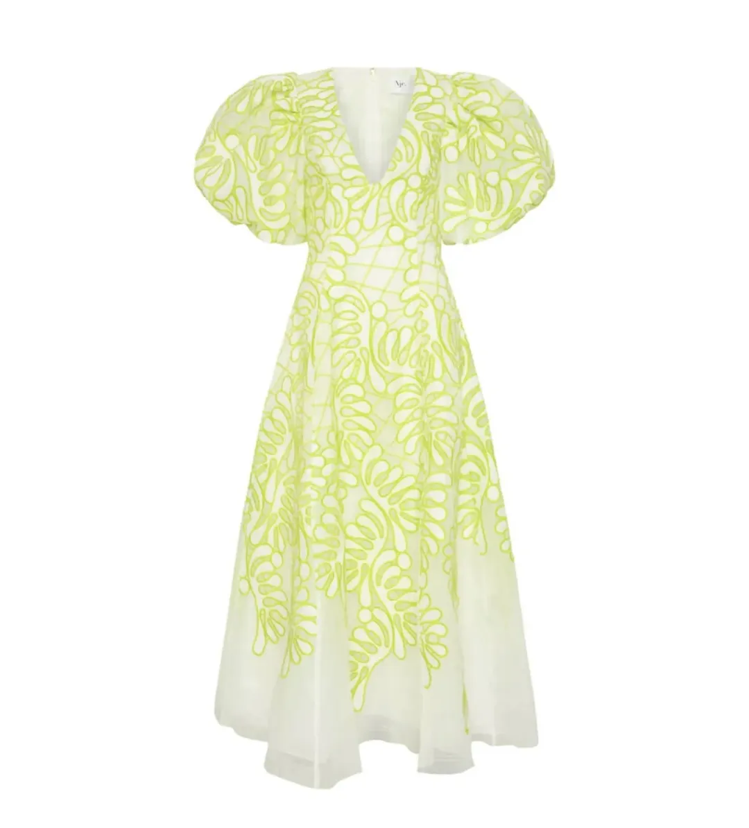 Aje Botanical Applique Midi Dress Print Size 8 for rent on The Volte - main image