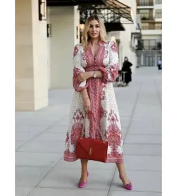 Zimmermann Bells Paisley Long Midi Dress Red Paisley Size 0 AU 8 for rent on The Volte - image 2
