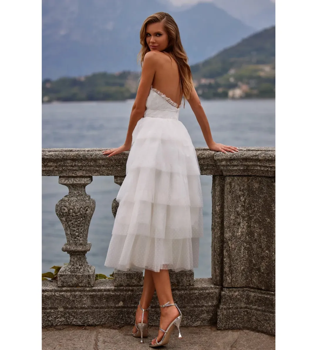 Alamour Barbara Midi Dress White Size L AU 12 for rent on The Volte - main image