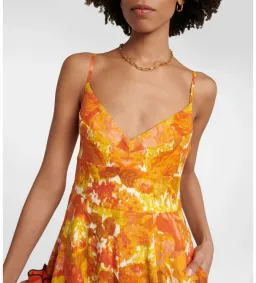 Zimmermann High Tide Picnic Linen Midi Dress Citrus Ikat Size 3 AU 14 for rent on The Volte - image 5