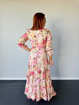 Zimmermann Honour Plunge Long Dress Multi Floral Size 1 / AU 10 for rent on The Volte - image 2