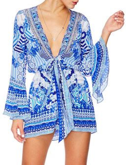 Camilla Throwing Shade Front Tie Playsuit size 8 for rent on The Volte - image 1