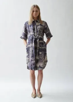 Acne Studios Della Theatre Print Linen Dress, Size 34 (AU 8) for rent on The Volte - image 1