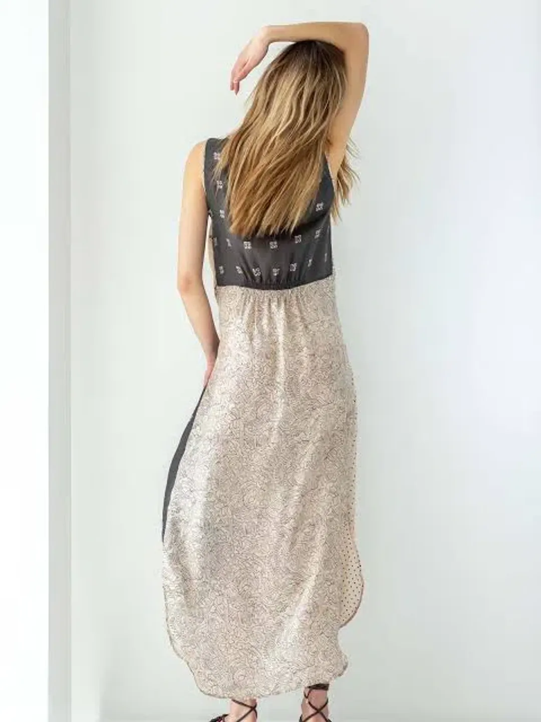 Mes Demoiselle Printed Silk Dress with Tie Front Size 0/AU 8 for rent on The Volte - main image