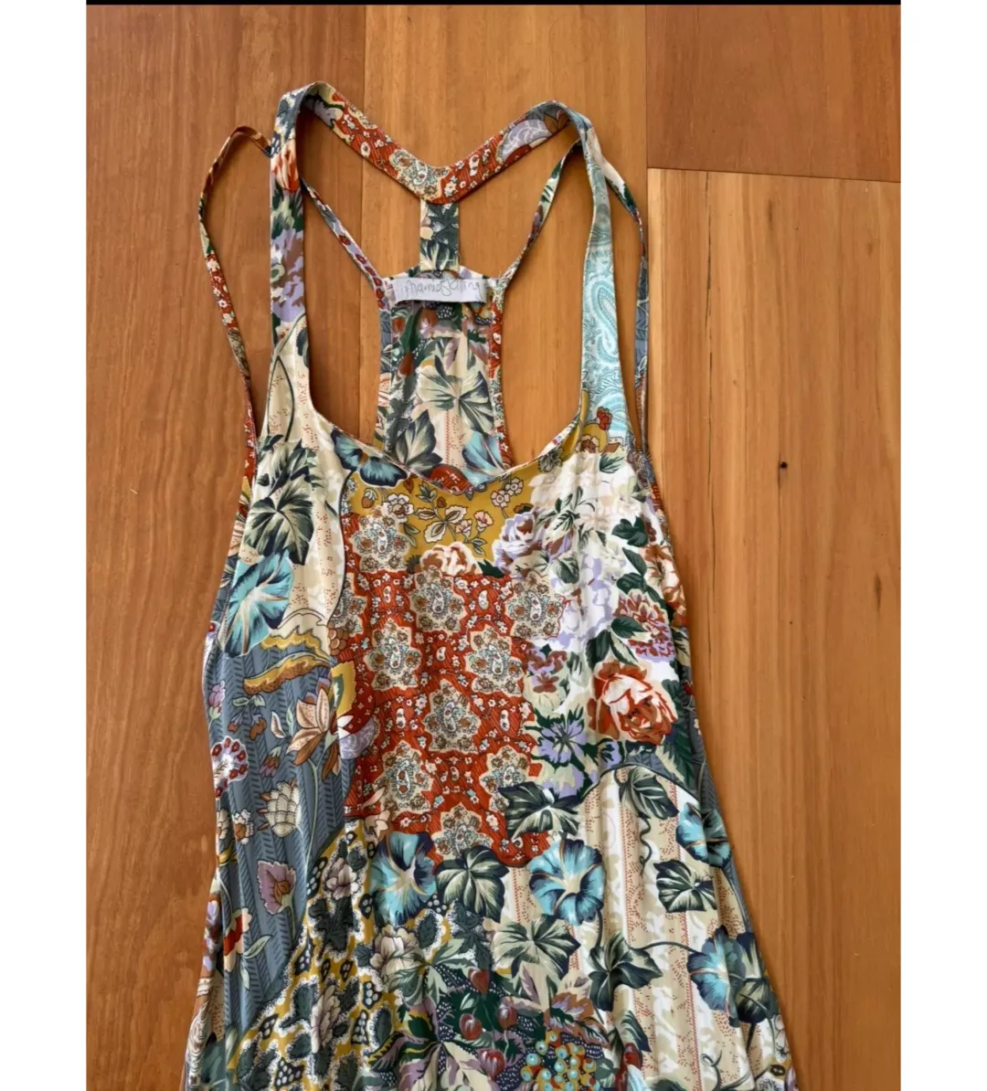 Marnie Skillings Bohemian Silk Maxi Dress Multi Floral Size S AU 8 for rent on The Volte - main image