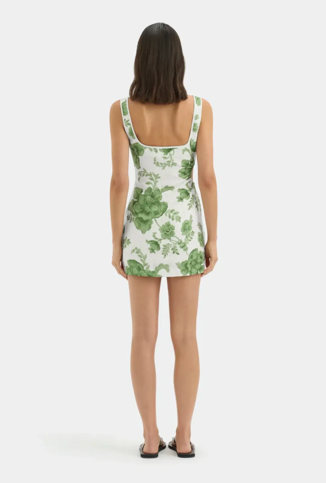 Sir The Label Gardella Cut Out Mini Dress Green Print Size 1 / AU 8 for rent on The Volte - main image