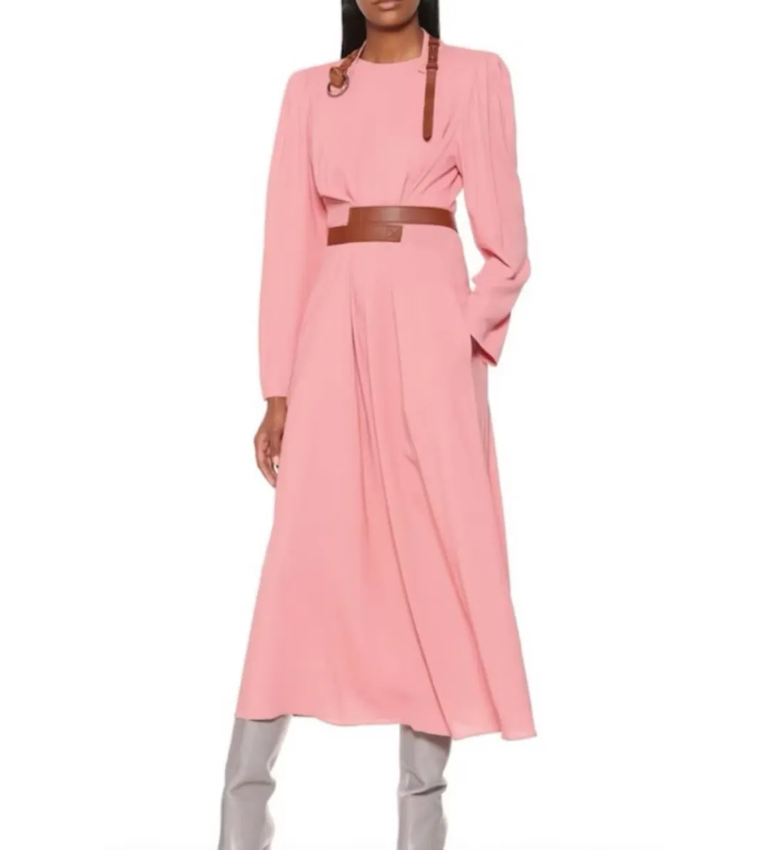 Stella McCartney Belted Silk Dress Pink Size AU 6 for rent on The Volte - main image