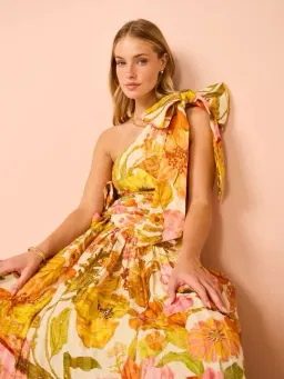 Alemais Silas One Shoulder Gown Floral Size AU 12  for rent on The Volte - image 2