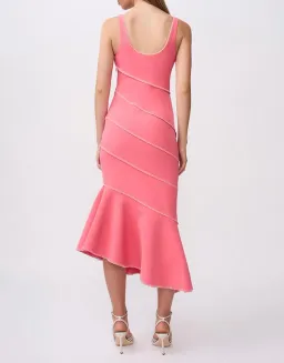 By Johnny Sylvia Spiral Midi Dress Ivory Pink Size 10 for rent on The Volte - image 3