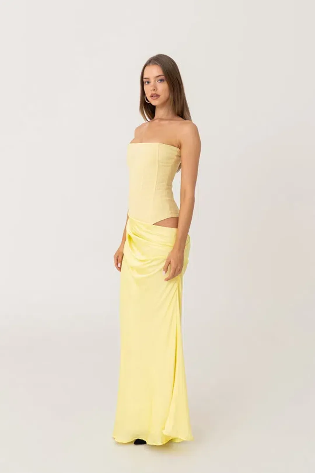 HNTR The Label Huxley Maxi Gown Lemon Size S / AU 8 for rent on The Volte - main image