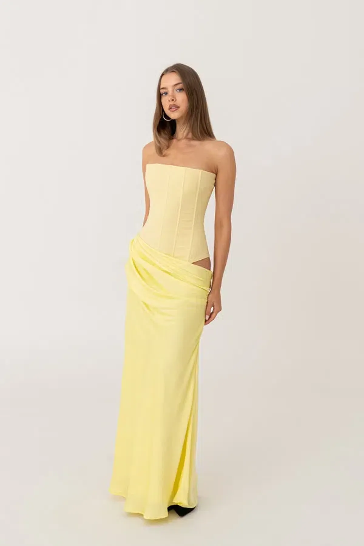 HNTR The Label Huxley Maxi Gown Lemon Size S / AU 8 for rent on The Volte - main image