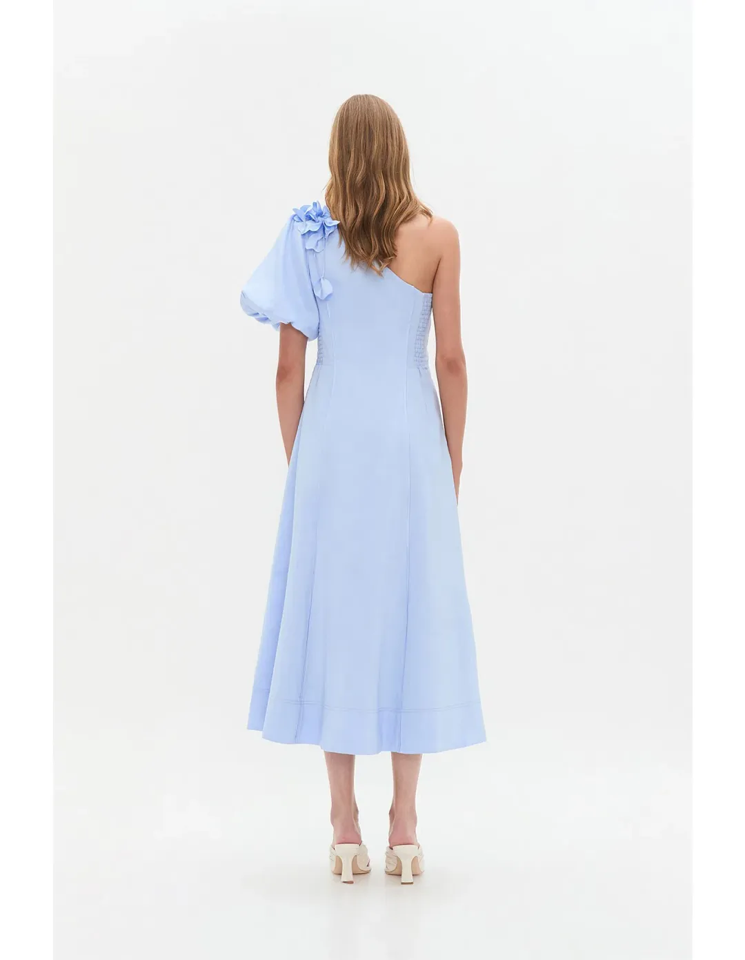 Aje Camille Midi Dress in Pale Blue Size AU 10 for rent on The Volte - main image