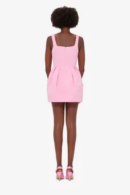 Leo Lin Pip Floral Appliqué Bell Shape Mini Dress Baby Pink Size 8 for rent on The Volte - image 3