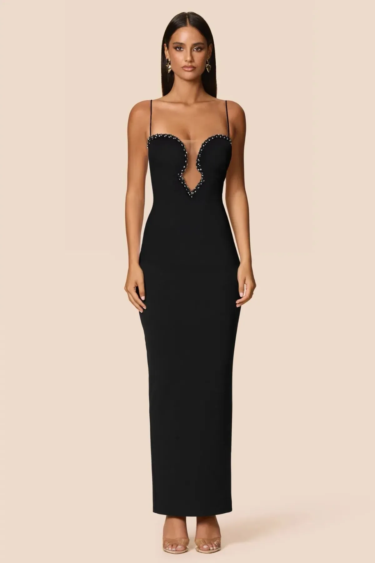 Nookie Adorn Pearl Gown Black Size AU 10 for rent on The Volte - main image
