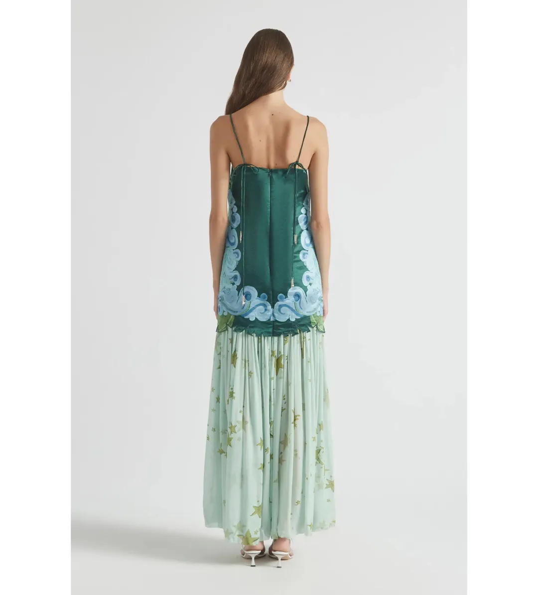 Antipodean Runaway Star Drop Waist Gown Maxi Dress in  Emerald Size AU 12 for rent on The Volte - main image