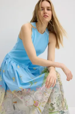 Alemais Anouk Tank Midi Dress Blue Print Size 14 for rent on The Volte - image 5