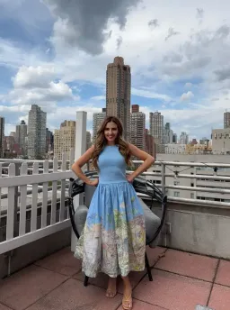 Alemais Anouk Tank Midi Dress Blue Print Size 14 for rent on The Volte - image 1