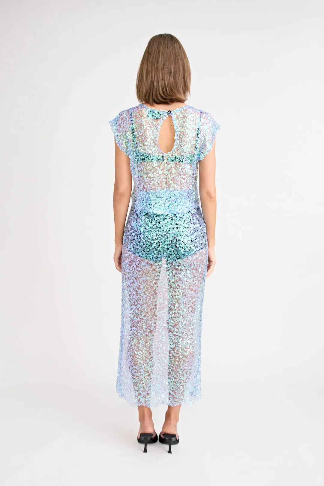 Pfeiffer Delphine Skirt in Aquamarine Sequin Size M / AU 10 for rent on The Volte - main image