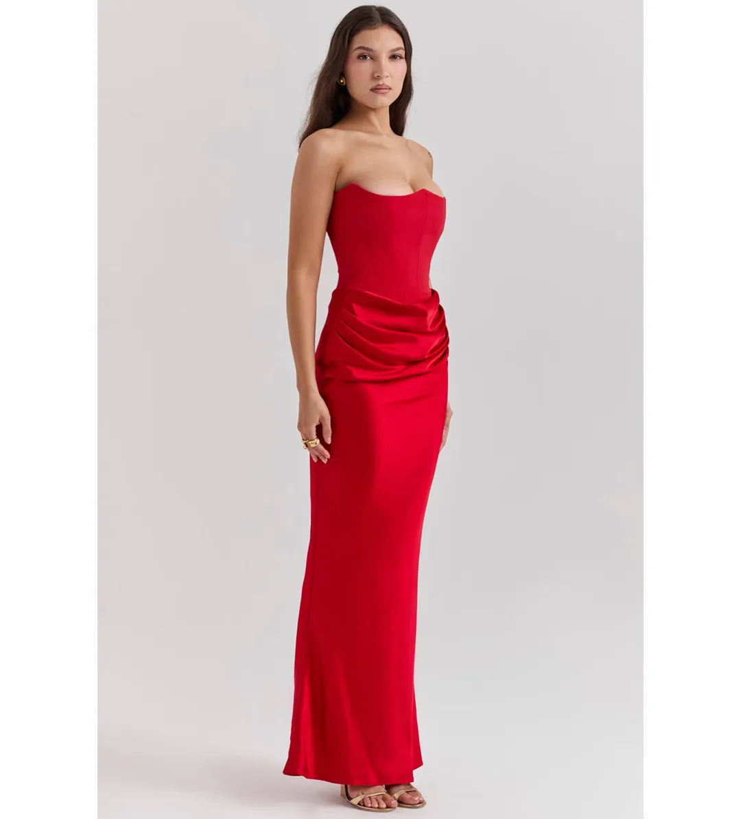 House of CB Persephone Maxi Dress Red Size M/AU 10 for rent on The Volte - main image