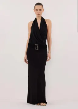 Dissh Felicity Black Sleeveless Halter  Midi Dress  Size M/ AU 10 for rent on The Volte - image 2
