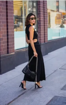 AJE Arp Cut Out Knit Midi Dress Black with Crystal Rope Detail Size M / AU 10 for rent on The Volte - image 4